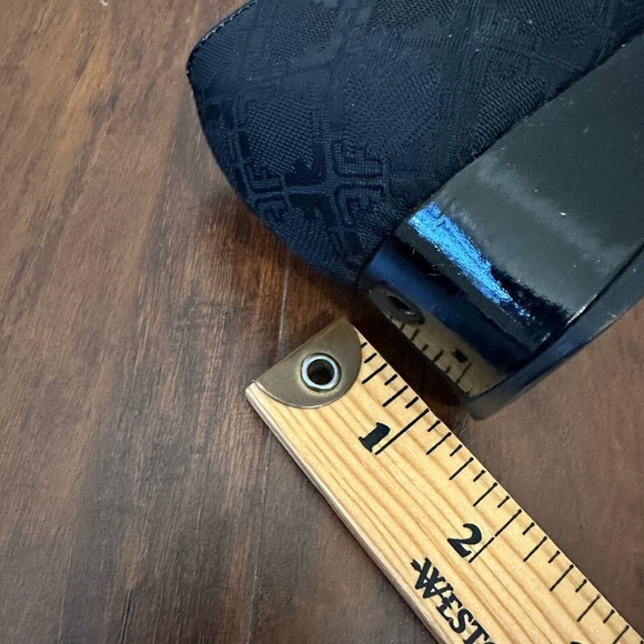 SALVATORE FERRAGAMO Slip-On Square Toe Pump Heels in Black Check Cloth - Picture 12 of 12